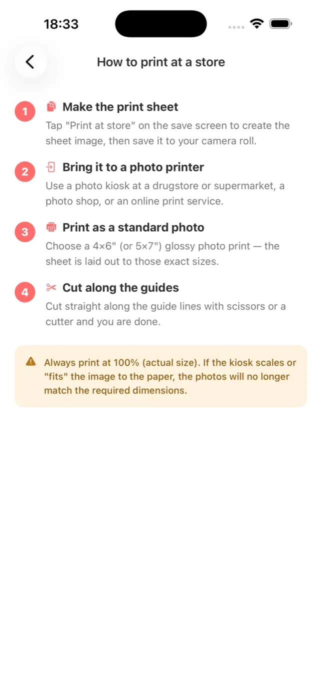 How to print at a kiosk