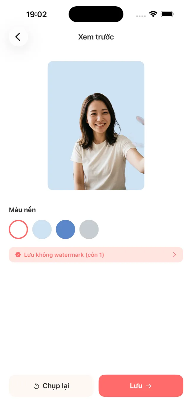 Chọn nền và xem trước