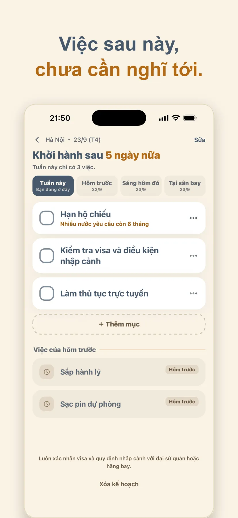 Những việc sau cứ để sau